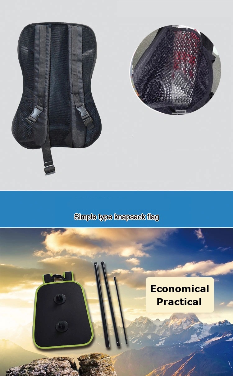 Backpack Pole Custom Advertising Knapsack Knife Water Rucksack Feather Retractable Calf Bicycle Flag